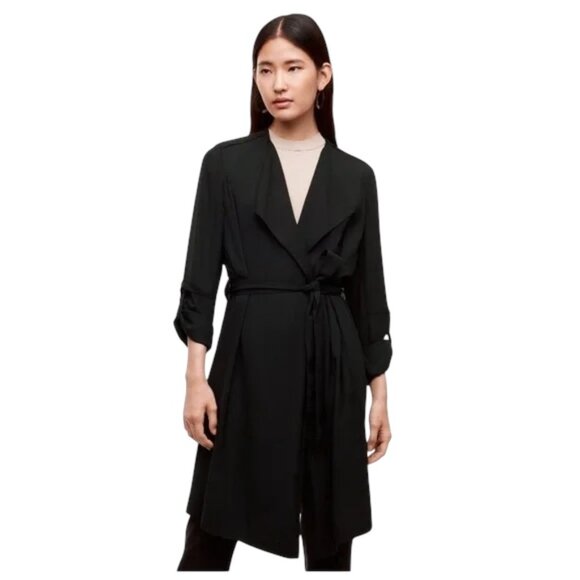 Aritzia Babaton Black Quincey Flowy Belted Blazer Jacket Size Small Careerwear - Picture 1 of 15